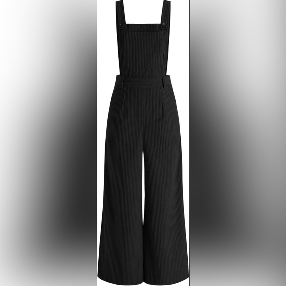 Fun Black Ribbed Overalls - Picture 5 of 5